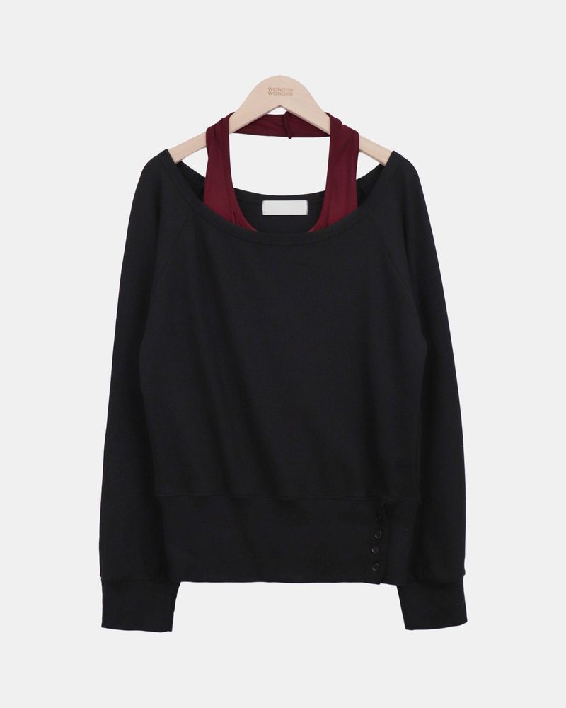 Mendi Waffle Layered Sweatshirt