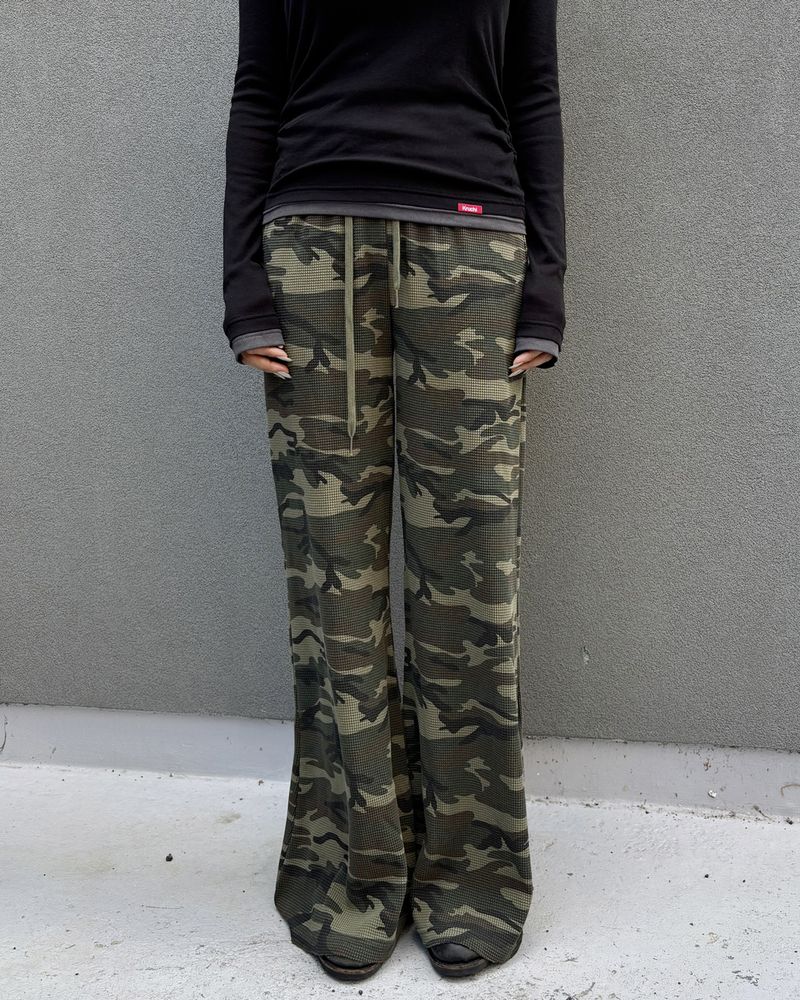 RAW Waffle Camo Flare Pants (CAMO) WOMENS
