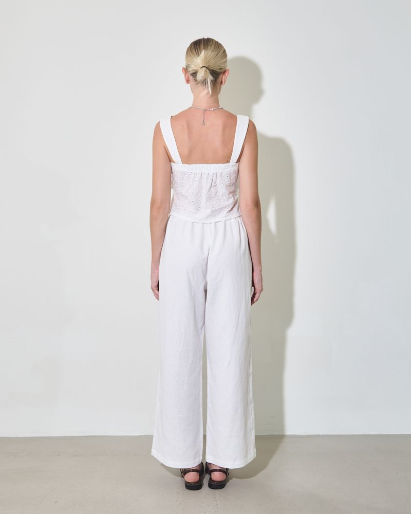 EMBROIDERY COTTON CAMI TOP / WHITE
