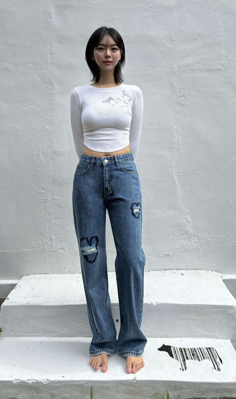 VINTAGE EMBROIDERED DENIM PANTS code 17911