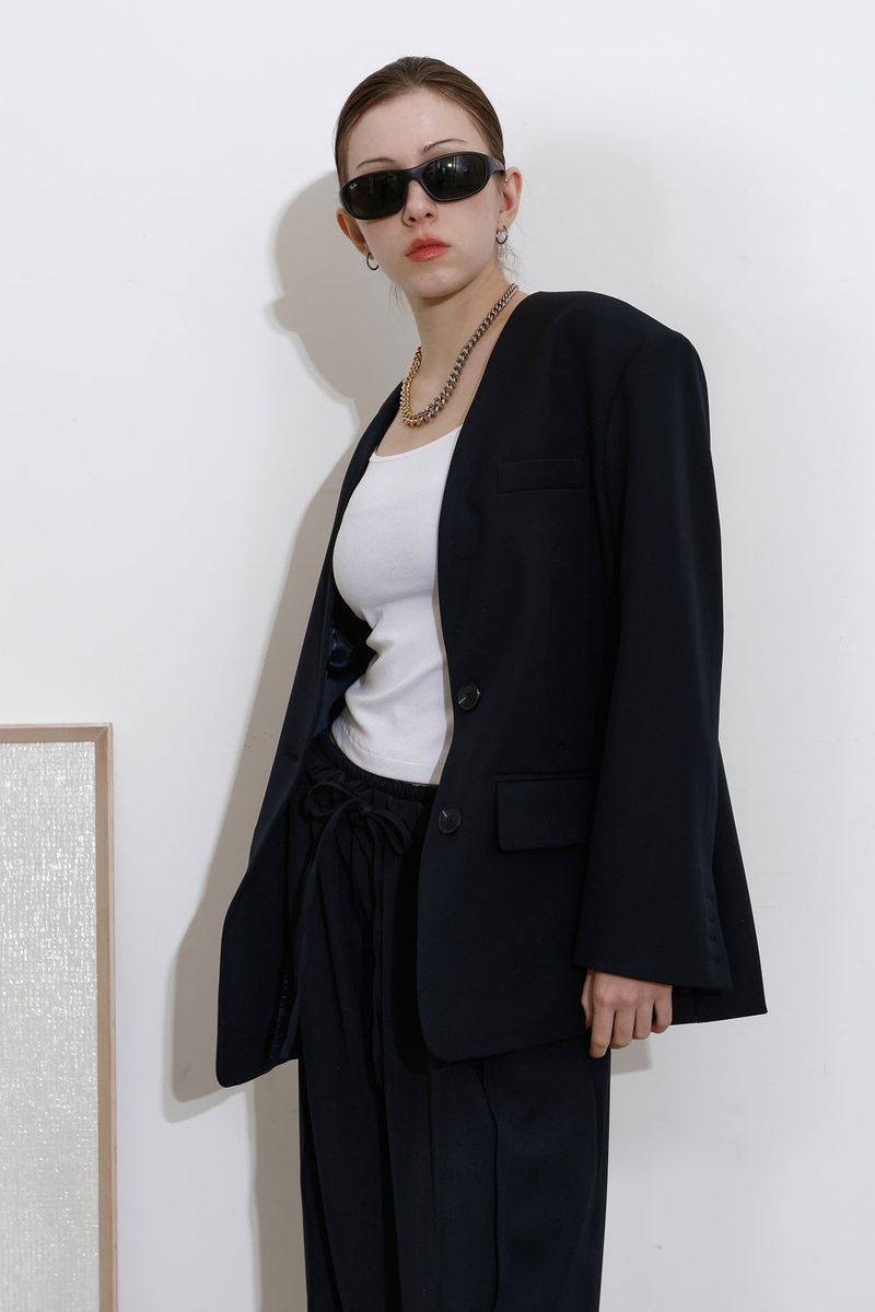 TAILORED WIDE PANTS_NAVY