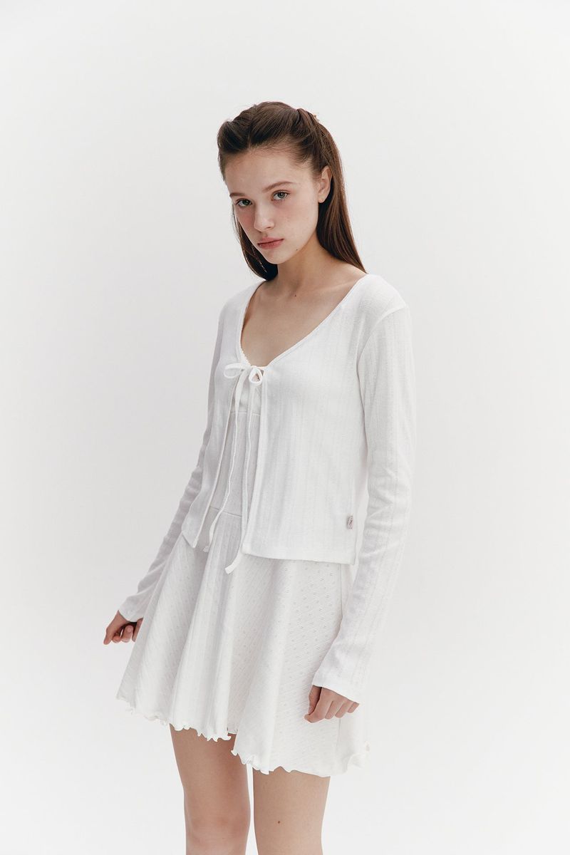 Wave Flare Dress Ivory