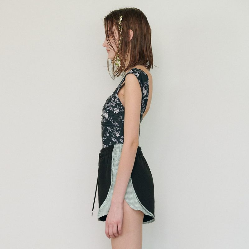 FLOWER SWIMSUIT, BLACK
