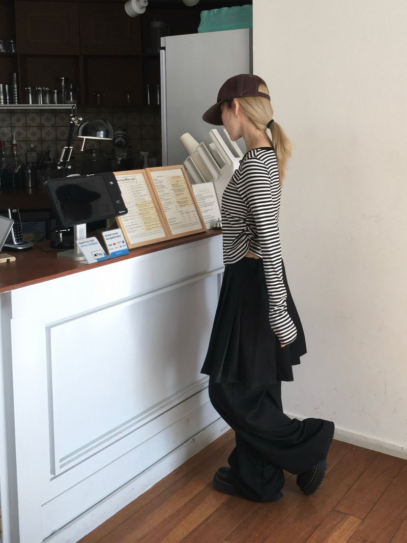 Formal Layered Pleated Skirt Pants (2c)