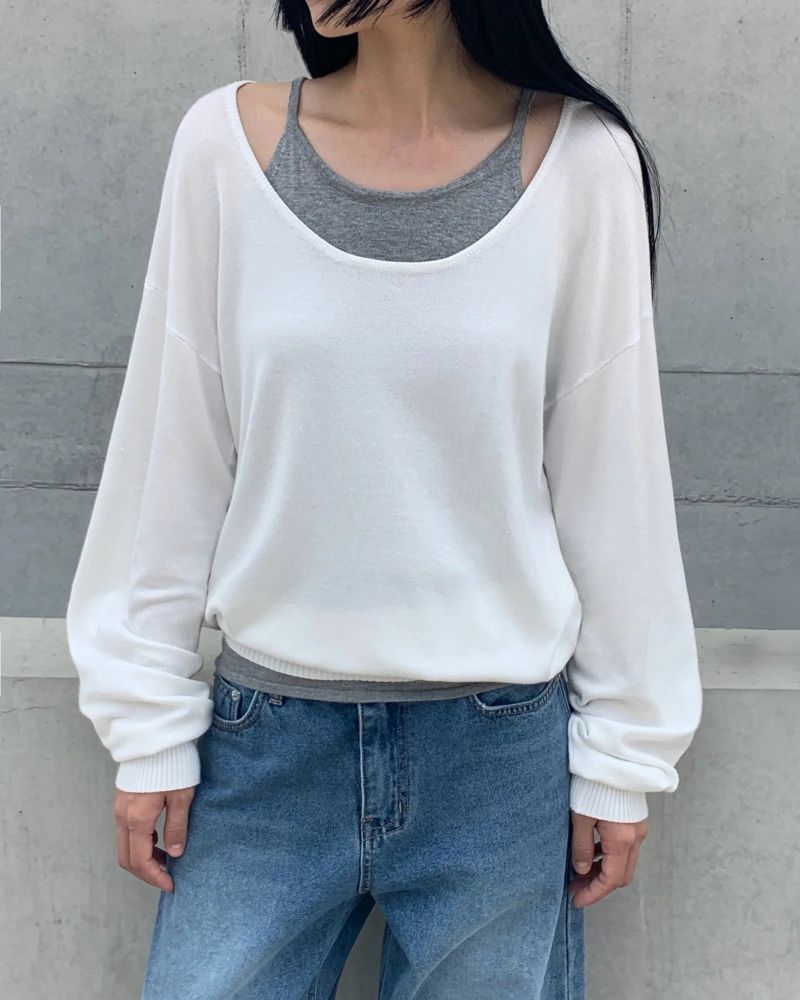 [ORIGINAL] Selly Deep U-Neck Sleeveless Set