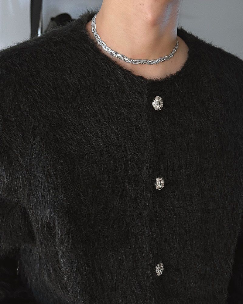 Titanium Steel Twist Chain Choker Necklace