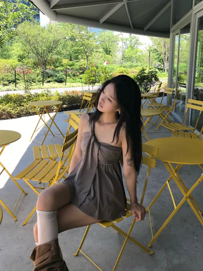Coco Shirring Bustier Flare Sleeveless Top