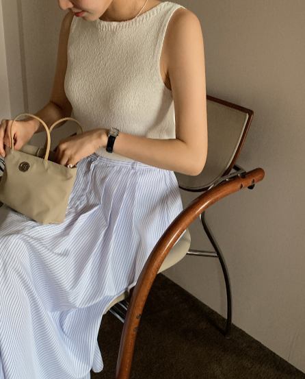 Plum Cotton100 Knit Sleeveles (4color)