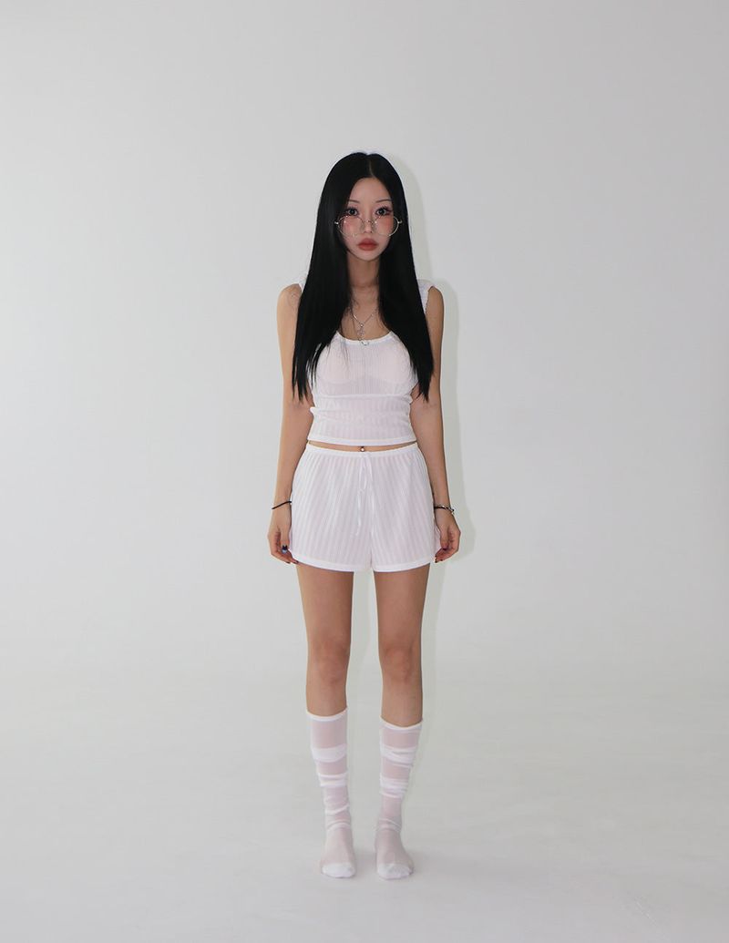 Eyelet Homewear Shirring Sleeveless