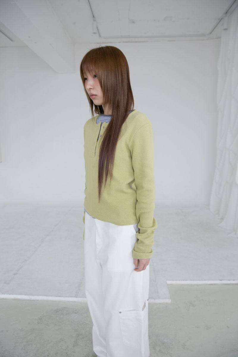 olive waffle snap top(3colors)