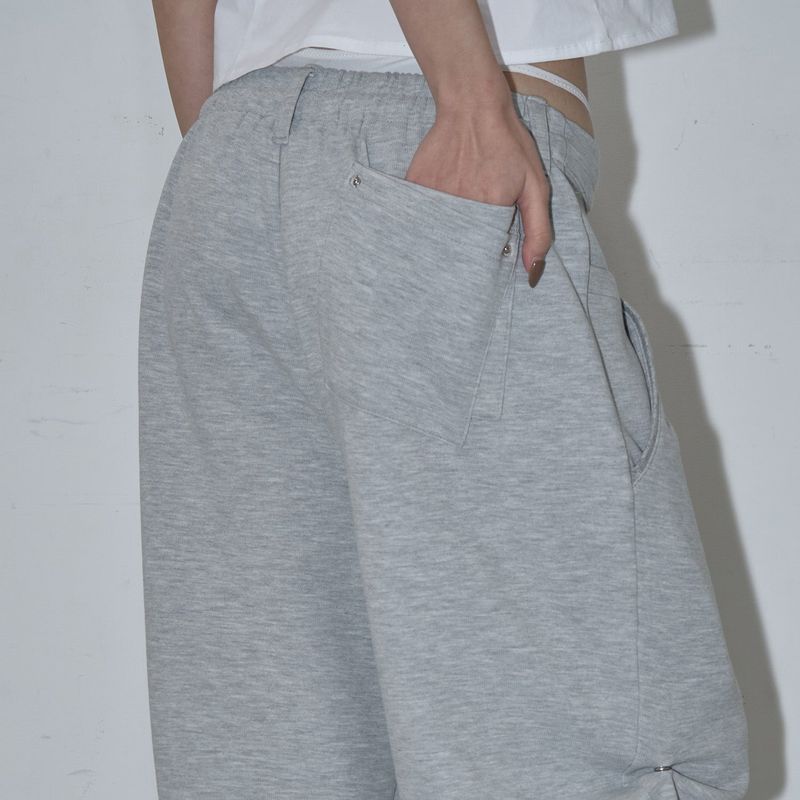 UTILITY POCKET WIDE SWEAT PANTS (WHITE)