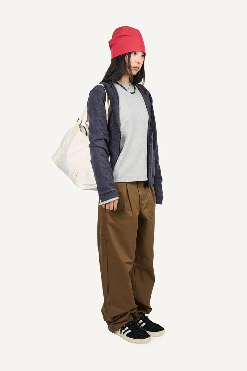 Slim Crop Waffle Long Sleeve