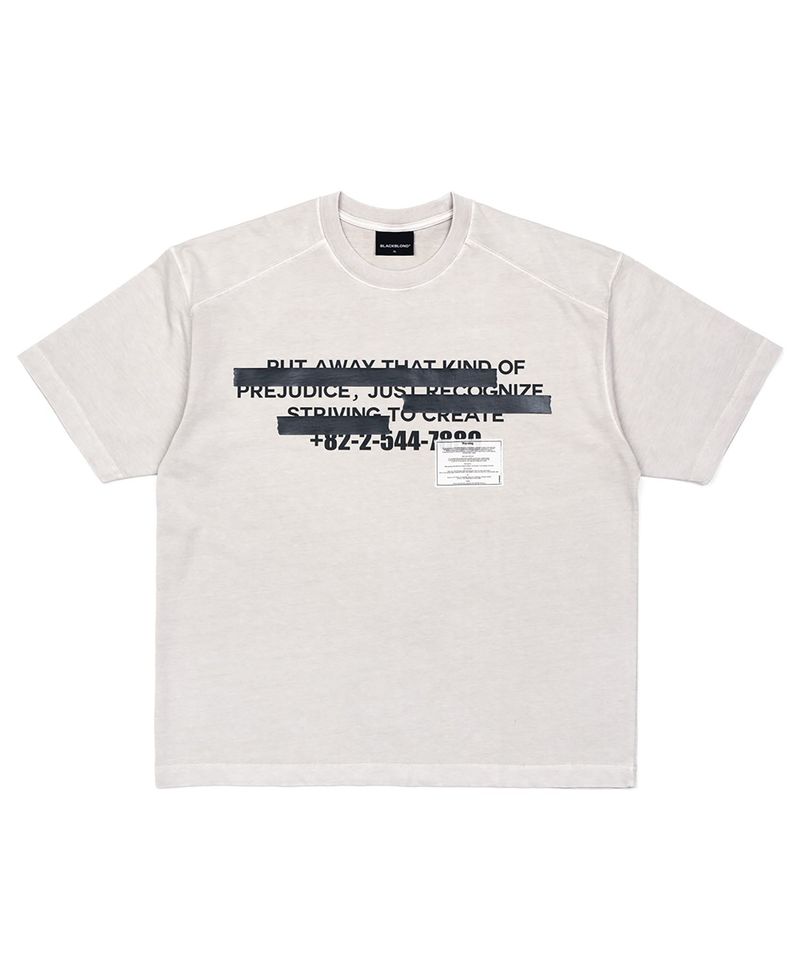 BBD 隠しスローガン ピグメント Tシャツ (サンド)