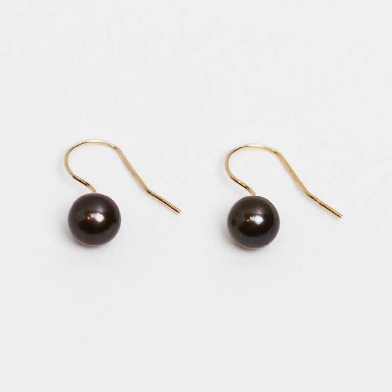 14K goldfilled hook balck pearl earring