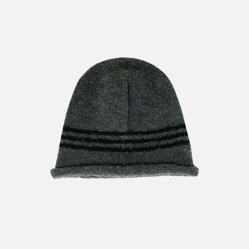 WOOR（ウール）の「BOUCLE STRIPE BEANIE (SMOKE GREY)（Hats）」