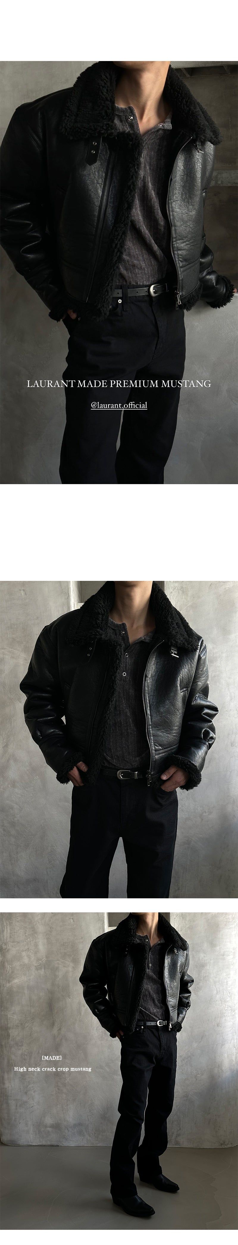 [MADE] LAURANT HIGHNECK CRACK CROP MUSTANG