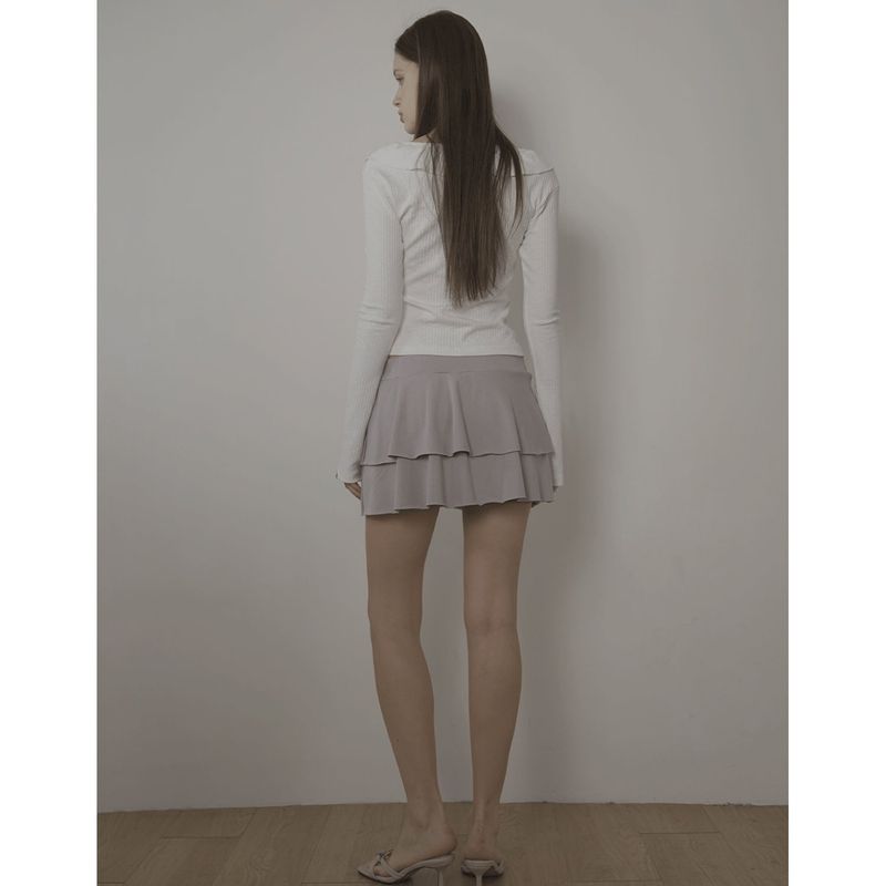 PLIE SKIRT-MAUVE GRAY