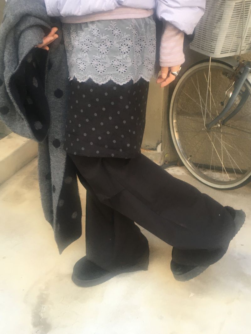 dot corduroy skirt