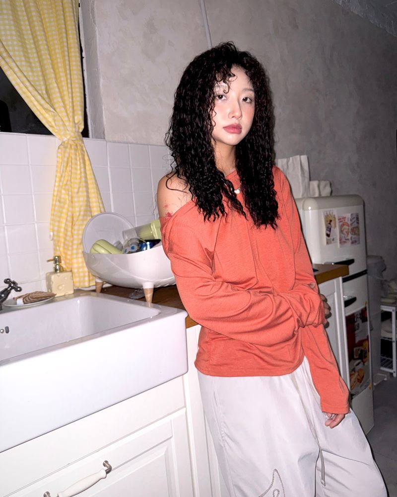 (2color) Shirring Boat Neck Soft Hoodie
