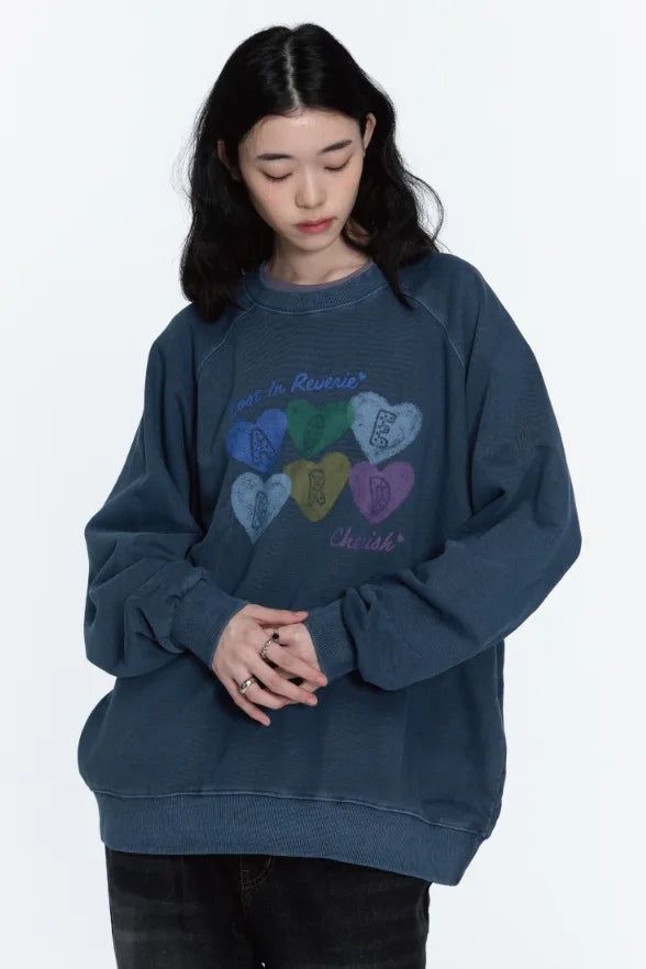 CPGN studio（コンパーニョ）の「26FW★ Cherish Heart Raglan Pigment Sweatshirt（Tops）」