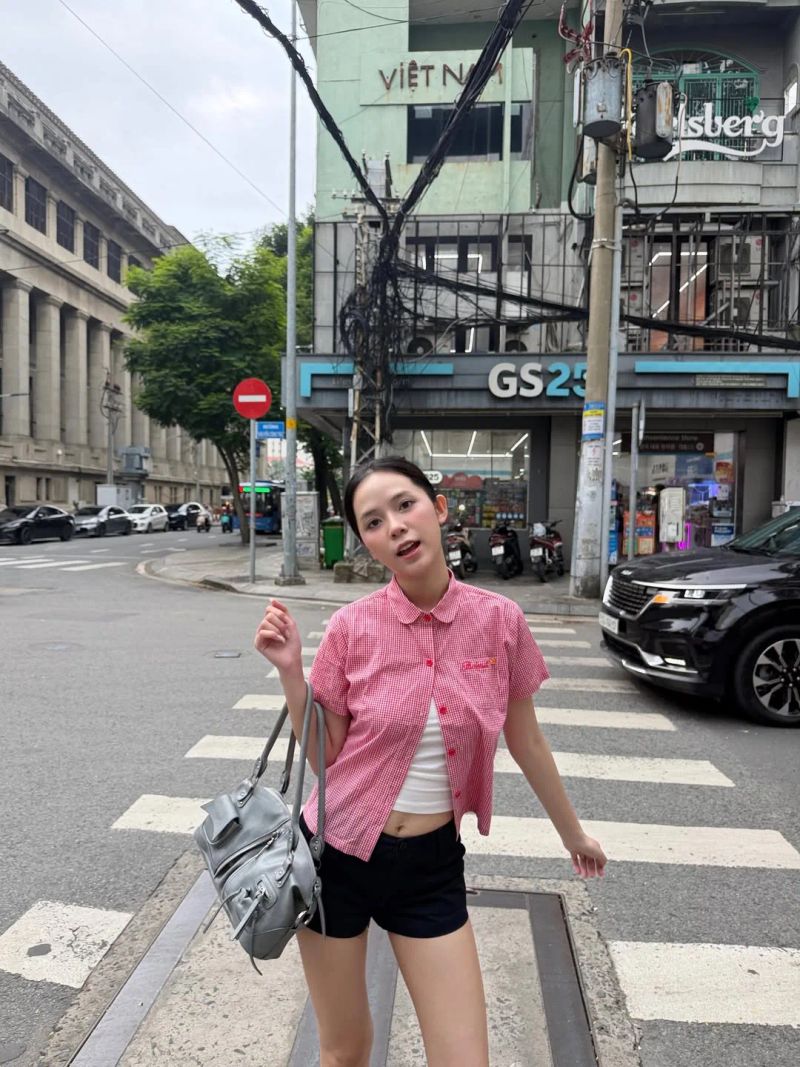Cherry Gingham Top