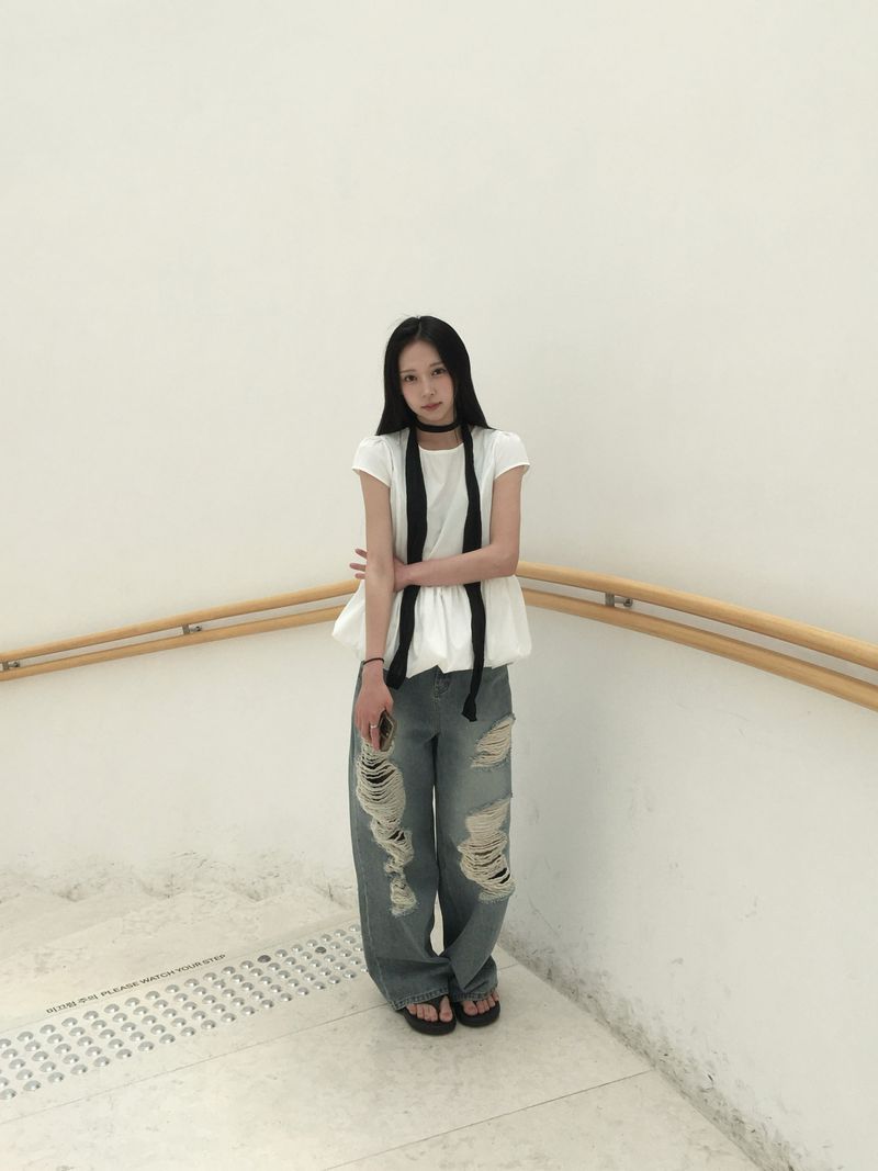 Has Balloon Puff Blouse (3c)