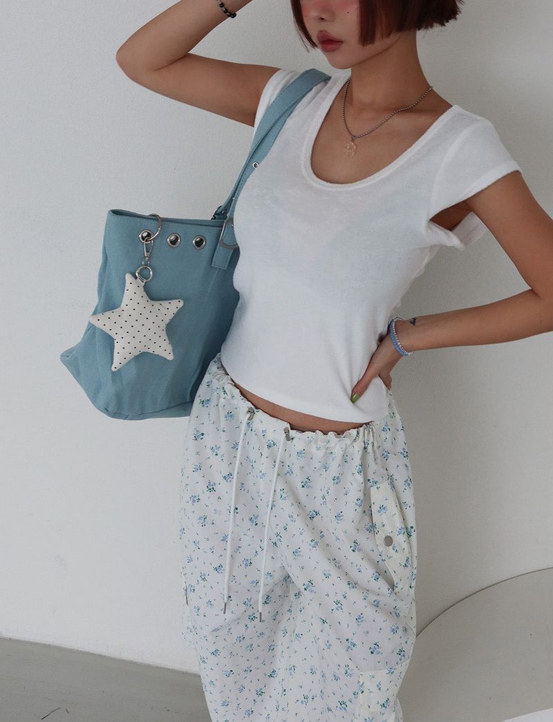 3 Color Ring Eyelet Big Shoulder Bag