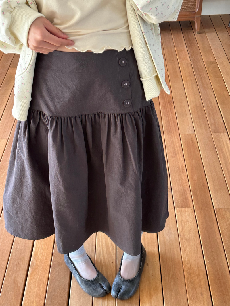 side button midi skirt