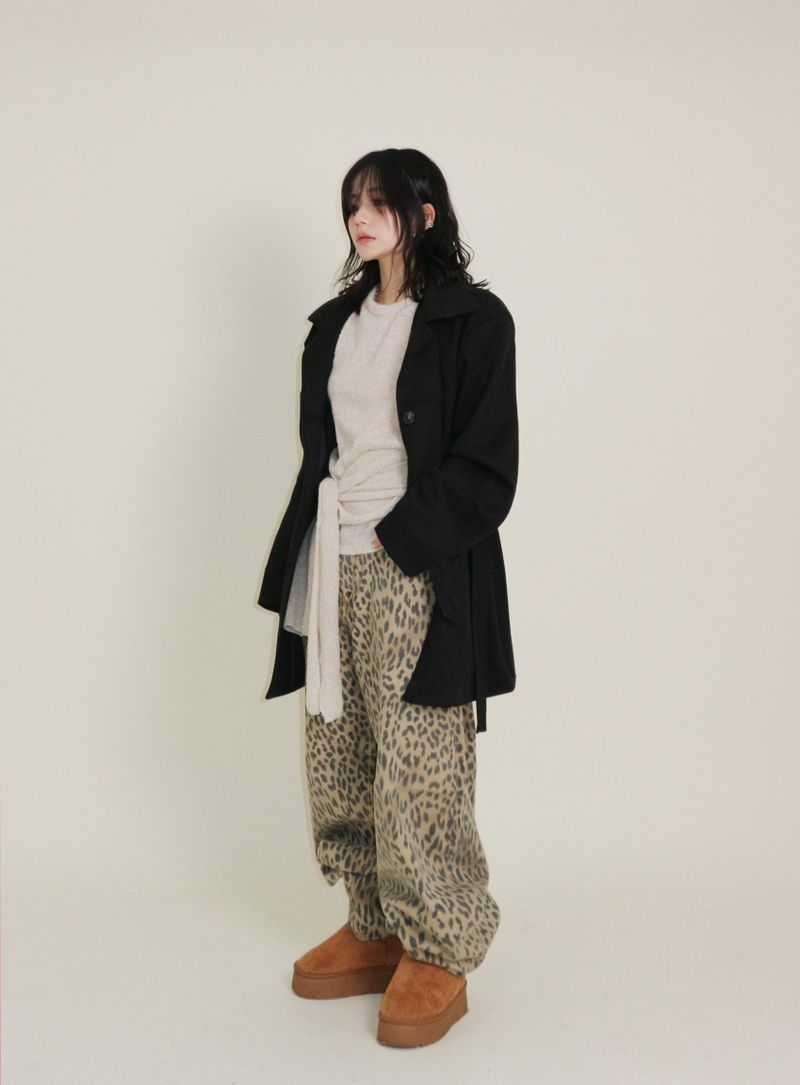 (Leopard Item) Kiya leopard printed balloon-fit wide pants