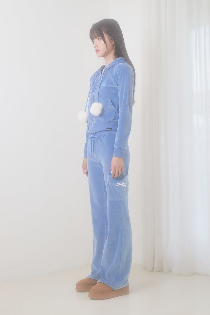 VELVET BING BONG TRAINING HOODY (BLUE)