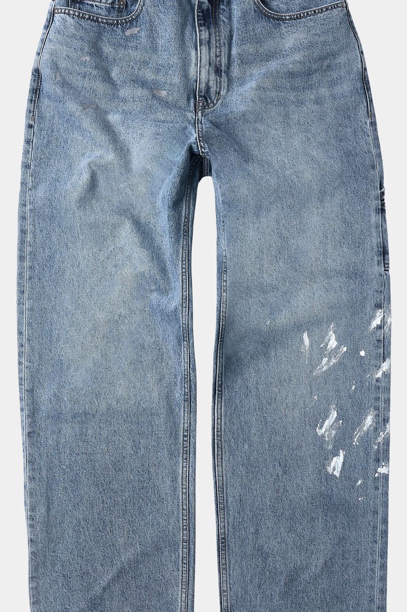 Aged Splatter Carpenter Denim Pants(Washed Blue)