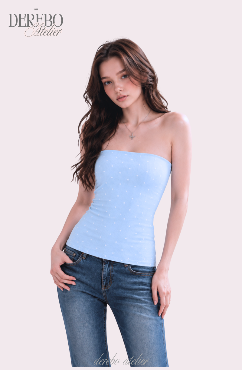 Dot Color Pad Tube Top