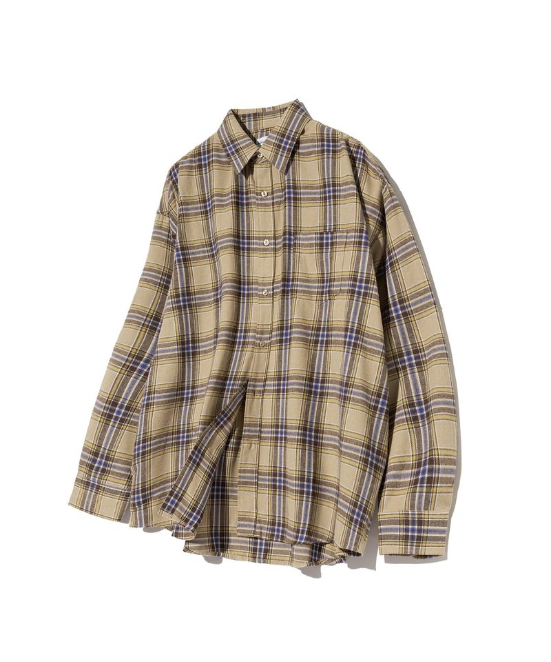 87-STAN079 Retro OverFit Pocket Long-Sleeved Check Shirt