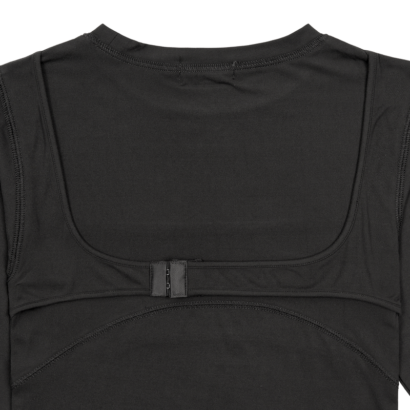 BACK POINT LONG SLEEVE BODYSUIT (BLACK)