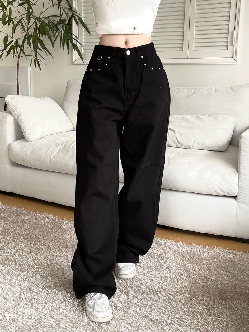 Seow(ソウ)の「1450. Star stud black wide pt(Pants)」