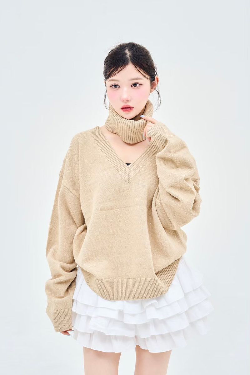 Neck warmer V knit
