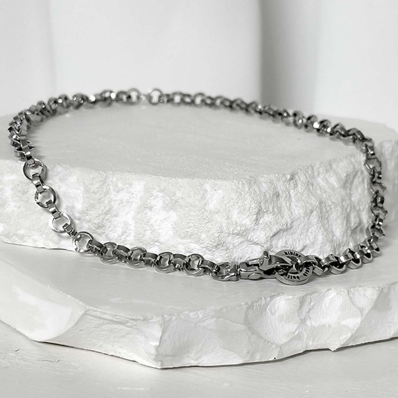 SS-6mm BOLD O chain necklace_silver