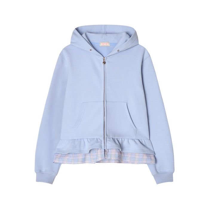  layerd ruffle hoodie_sky blue