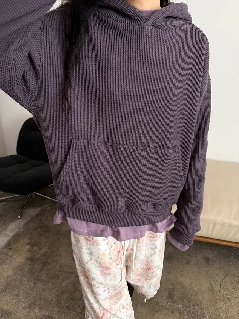 waffle crop hoodie
