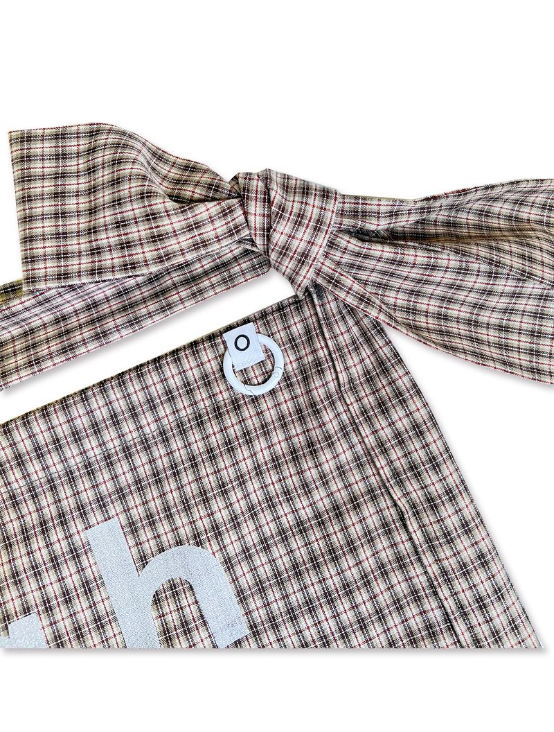 000Design Cotton Check Tie Bag / Brown