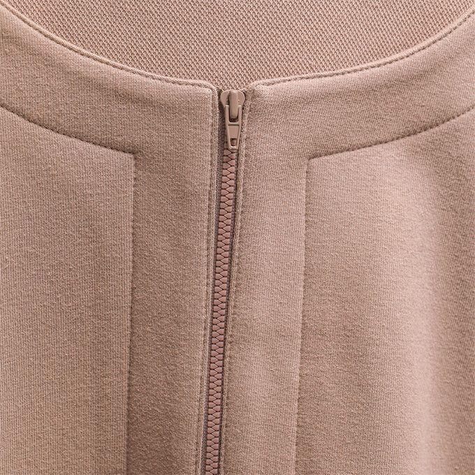 HALF ZIP LAYERD SWEATSHIRTS-BRONZE