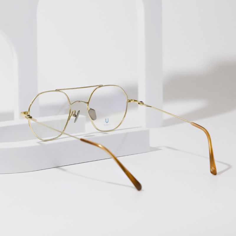 Knouun Round titanium glasses CODE. 103. A Sizzy Gold
