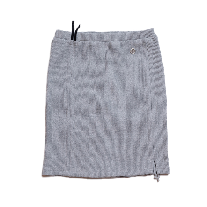 SHIRRING STRING SKIRT GRAY