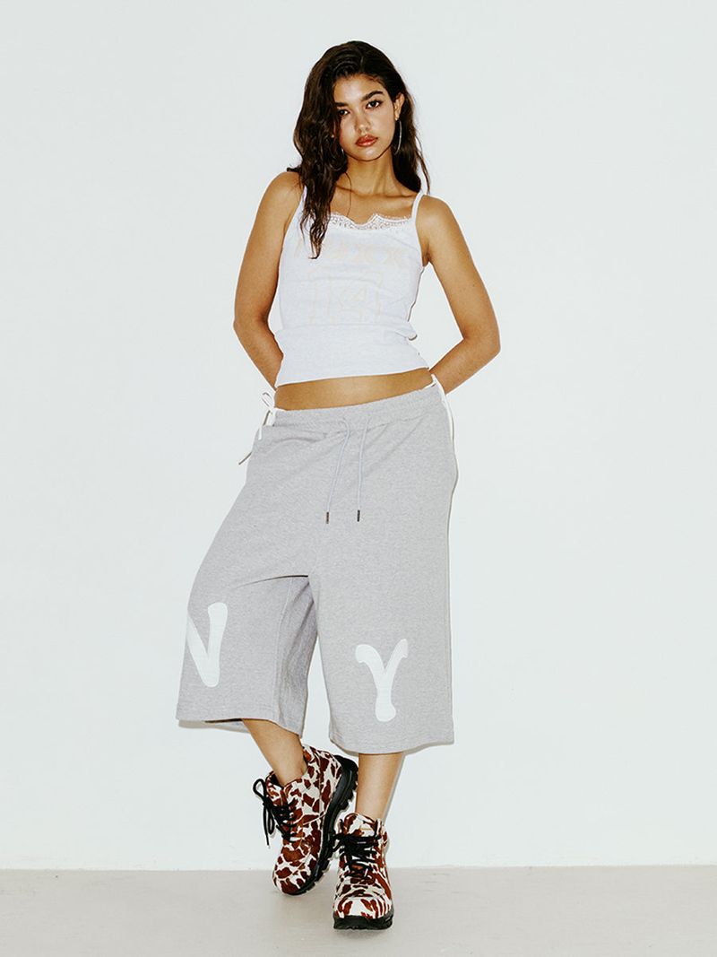 LACE SLEEVELESS HEATHER GREY