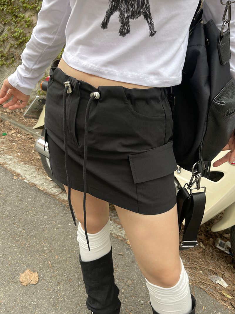 nylon low string mini skirt