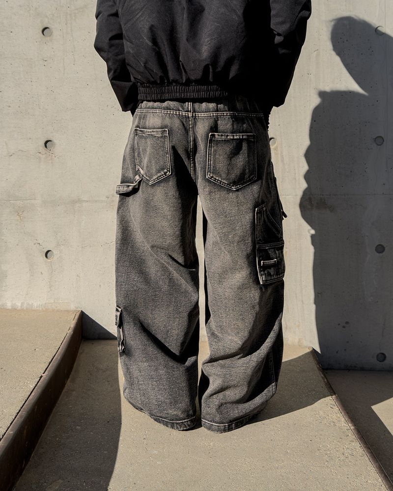 Morik Utility Pocket Wide Denim Pants