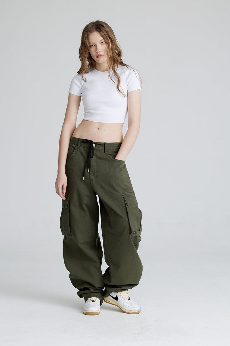 CARGO LOOSEFIT COTTON PANTS KHAKI