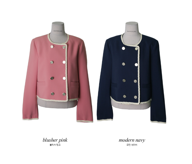 [SHOPPERMADE] Wave Line Double Button Jacket (3color)