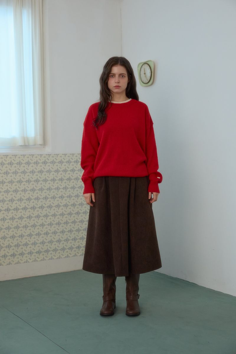 PINK PINEAPPLE（ピンクパイナップル）の「VINTAGE TUCKED CORDUROY LONG SKIRT（Skirts）」