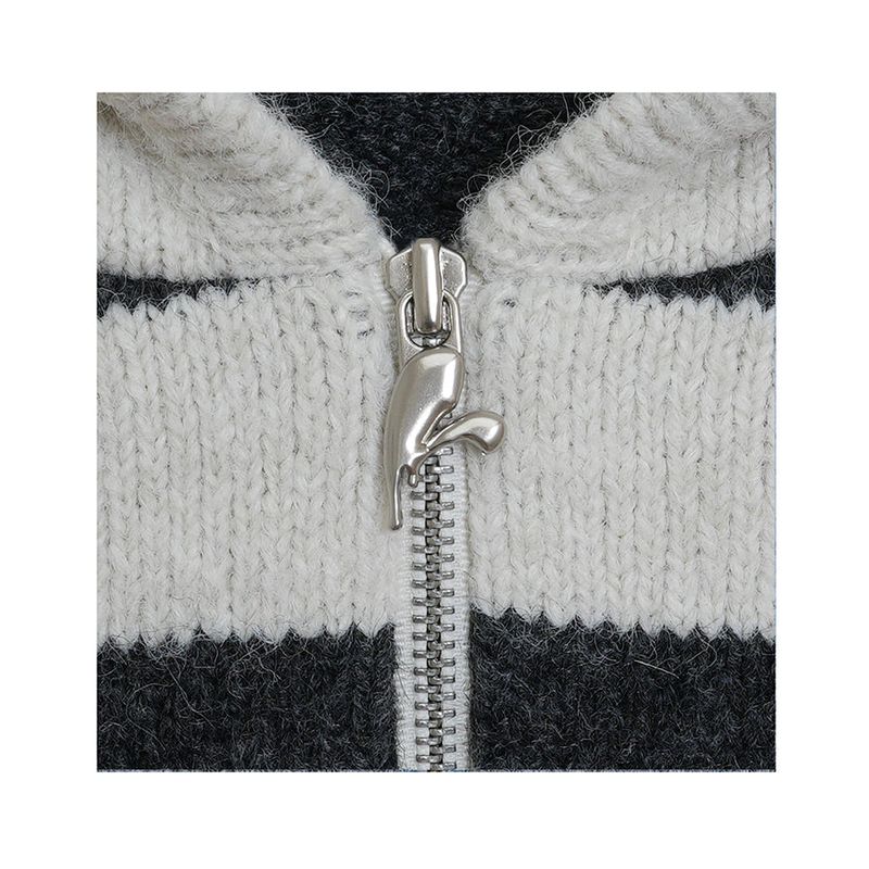 SYMBOL STRIPE KNIT ZIP-UP_IVORY